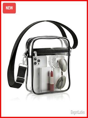 Clear PVC Crossbody Bag Stadium Approved Concert Purse
